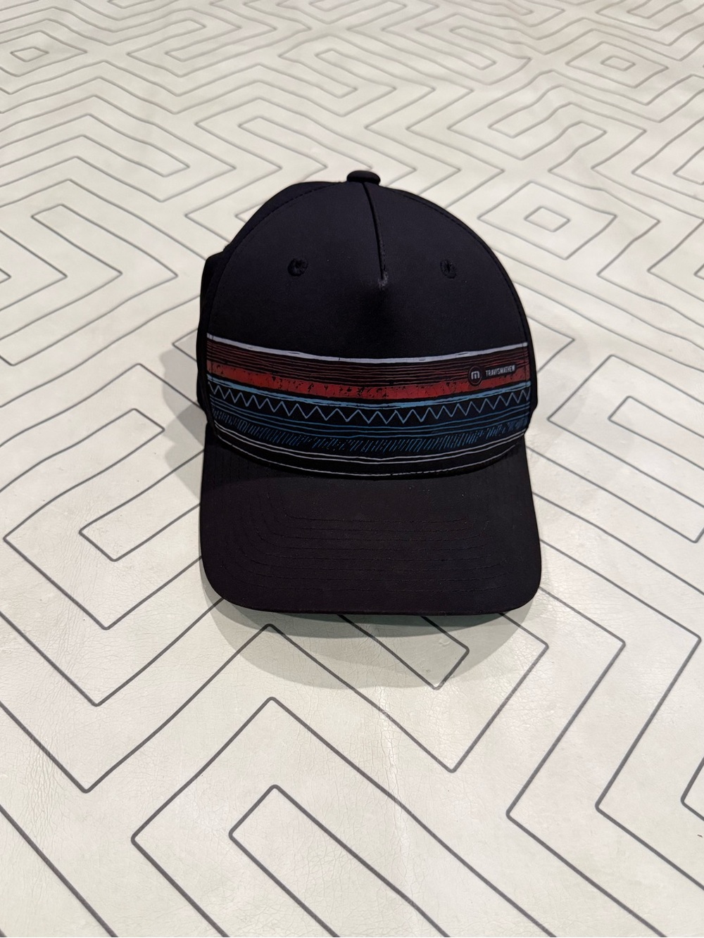 Travis Mathew Flex Fit Black Pattern Golf Hat